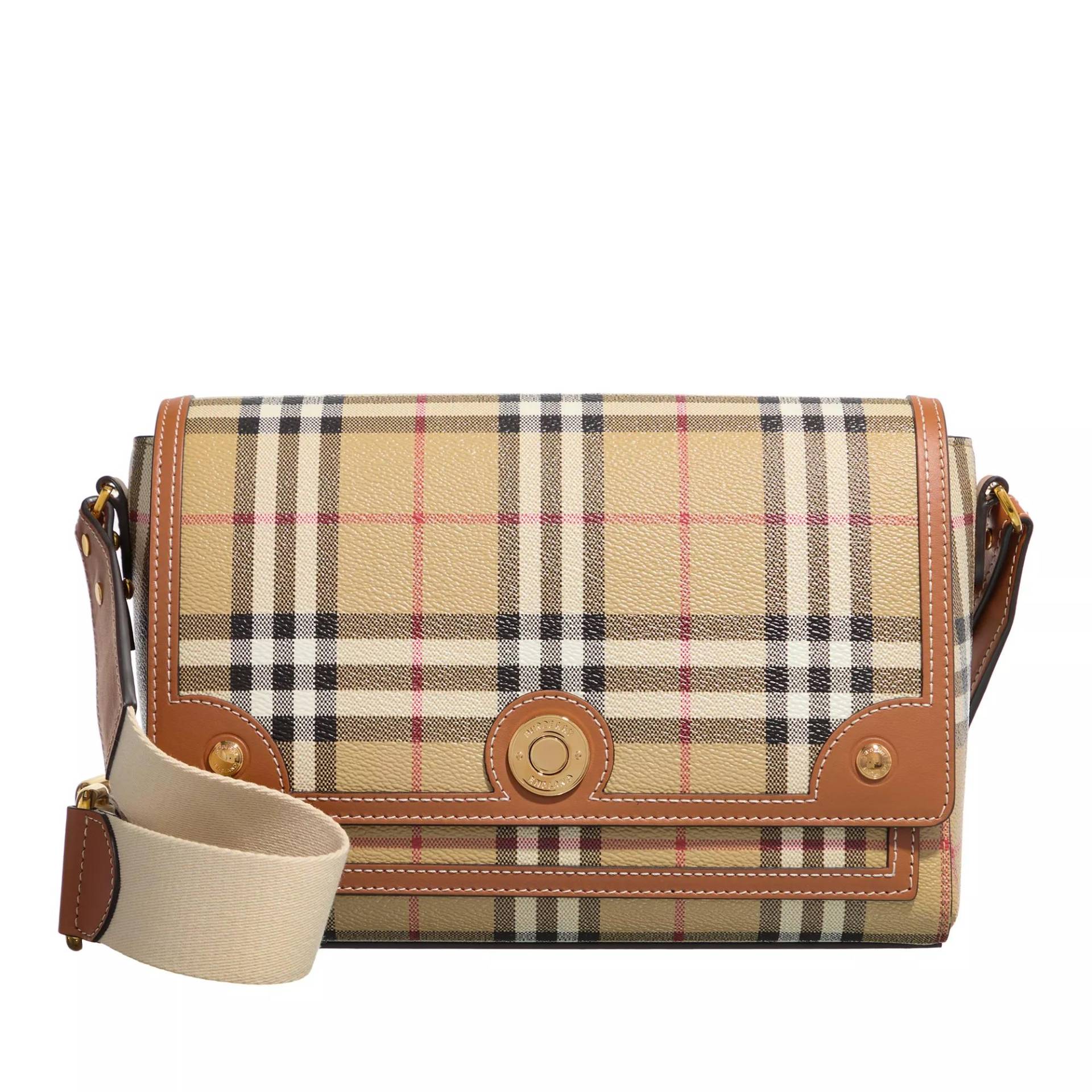 Burberry Umhängetasche - Check Motif Canvas Shoulder Bag - Gr. unisize - in Beige - für Damen von Burberry