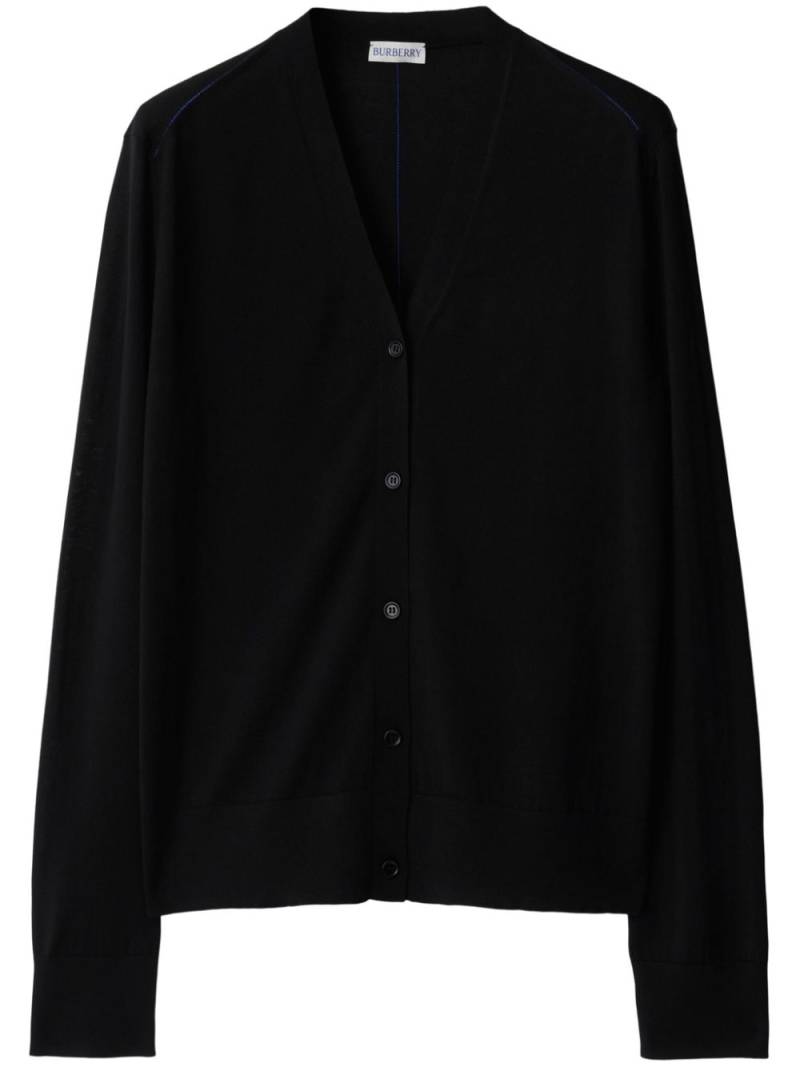 Burberry V-neck wool cardigan - Black von Burberry