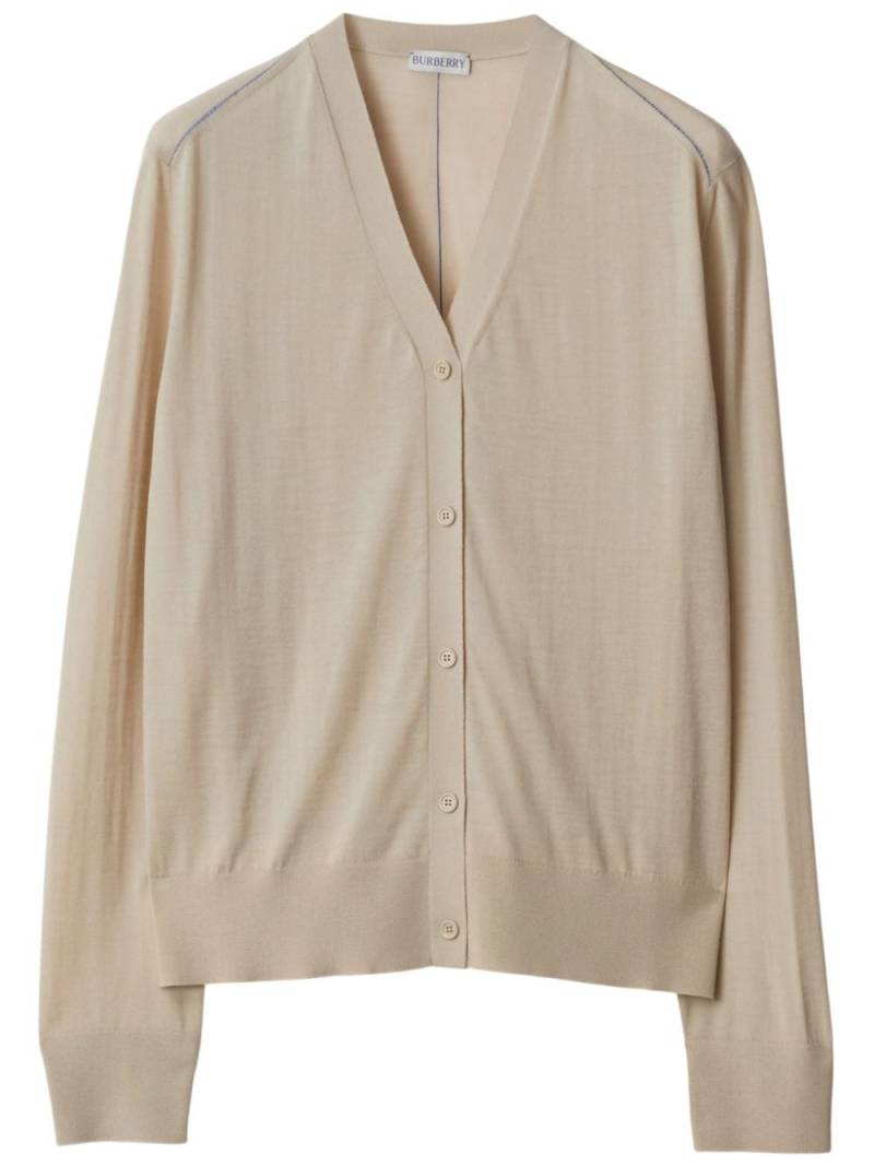 Burberry V-neck wool cardigan - Neutrals von Burberry