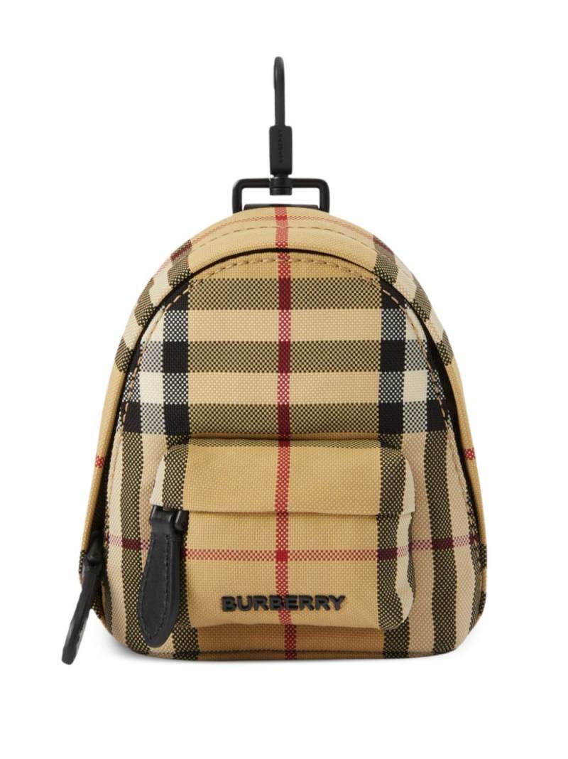 Burberry Vintage Check backpack key charm - Neutrals von Burberry