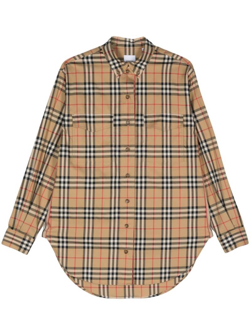 Burberry Vintage Check-pattern cotton shirt - Brown von Burberry