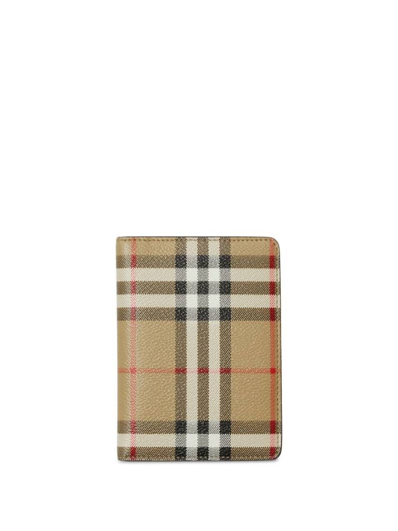 Burberry Vintage Check-pattern logo-stamp passport holder - Neutrals von Burberry