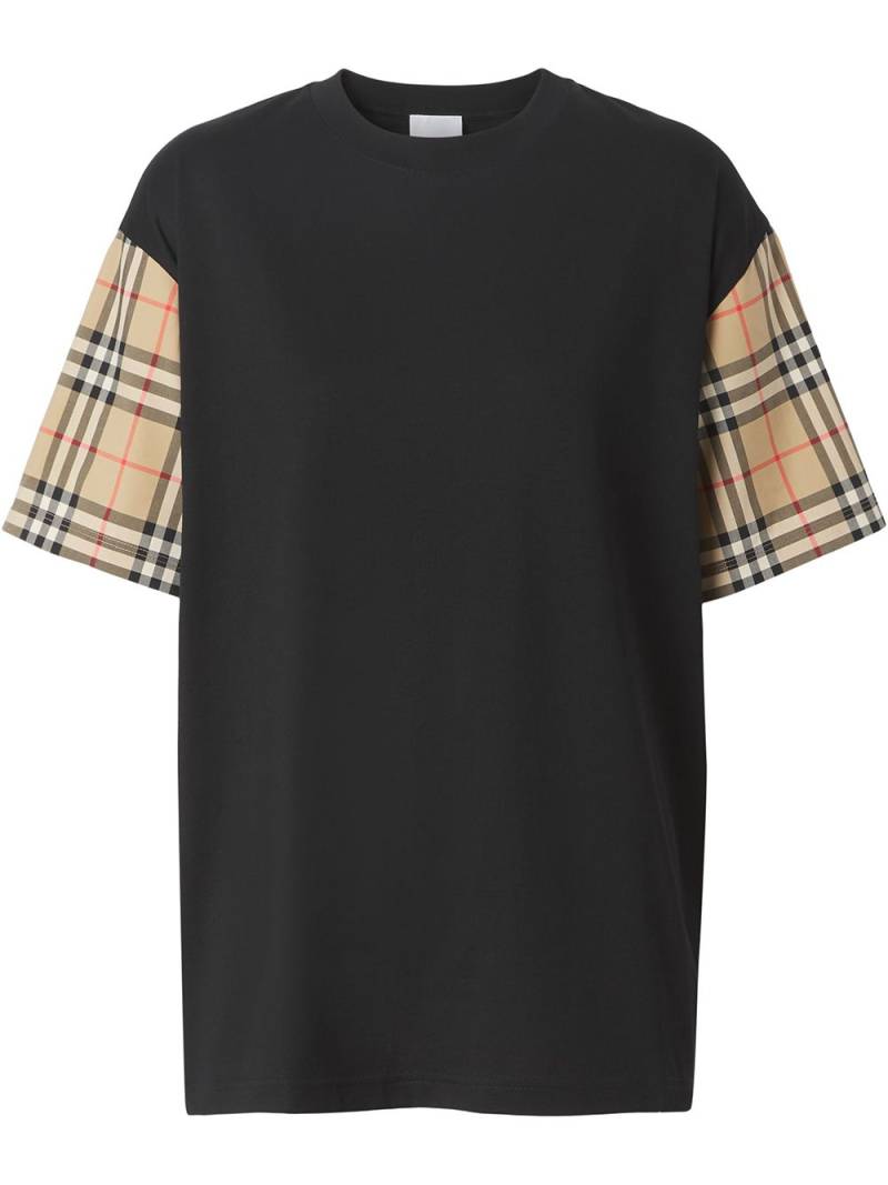 Burberry Vintage Check-sleeve T-shirt - Black von Burberry