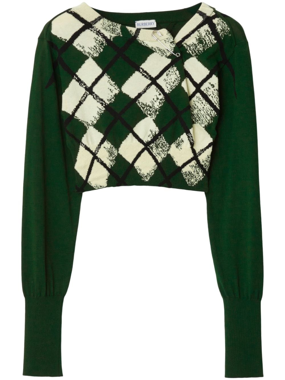 Burberry argyle fine-knit cropped jumper - Green von Burberry