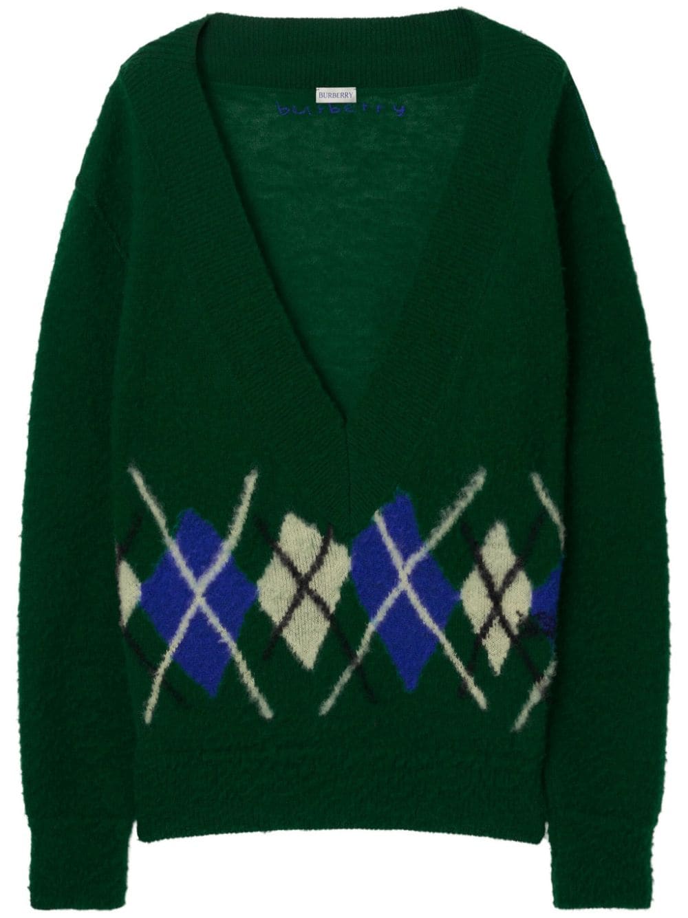 Burberry argyle-knit wool jumper - Green von Burberry