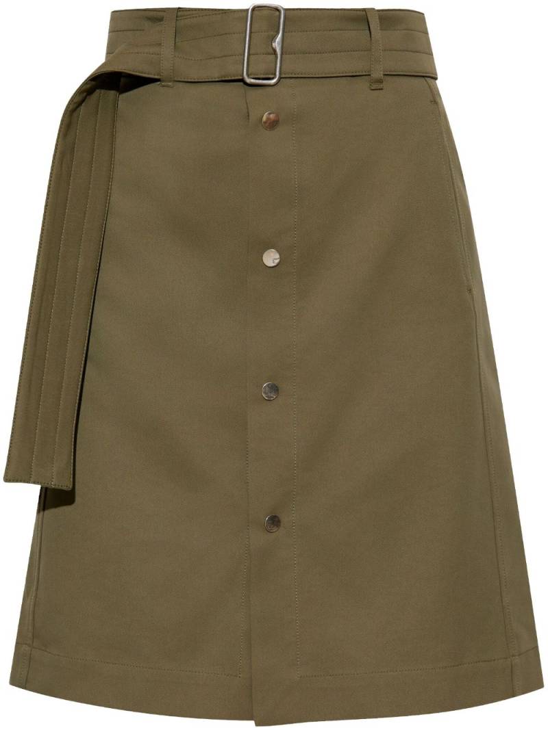 Burberry belted-buttoned midi skirt - Green von Burberry