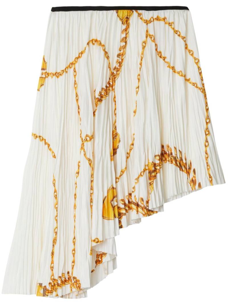 Burberry chain-print asymmetric skirt - White von Burberry