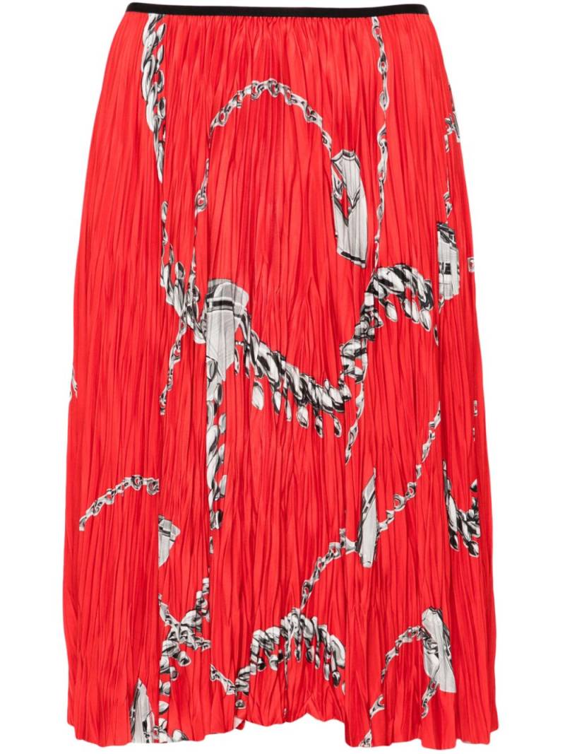 Burberry chain-print pleated miniskirt - Red von Burberry