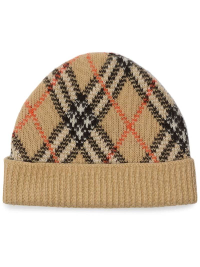 Burberry check beanie - Neutrals von Burberry