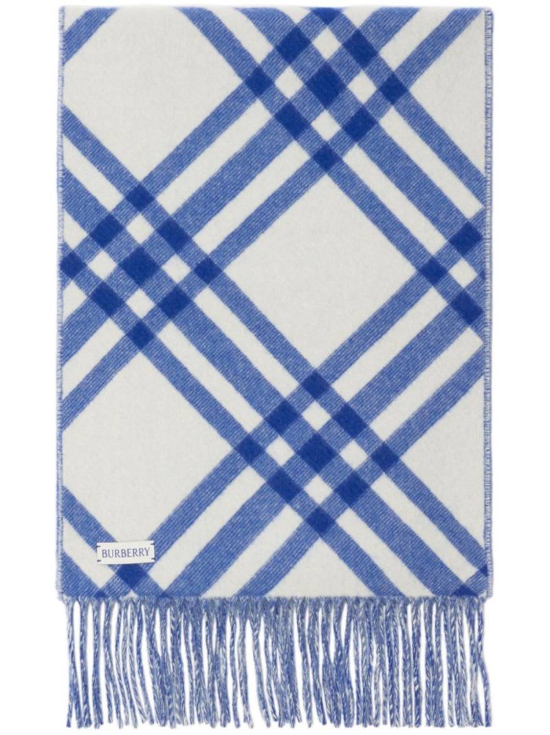 Burberry check cashmere scarf - Blue von Burberry