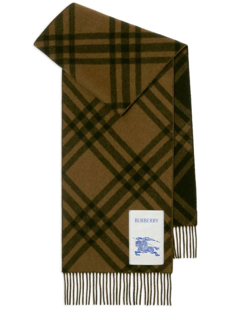 Burberry check cashmere scarf - Brown von Burberry