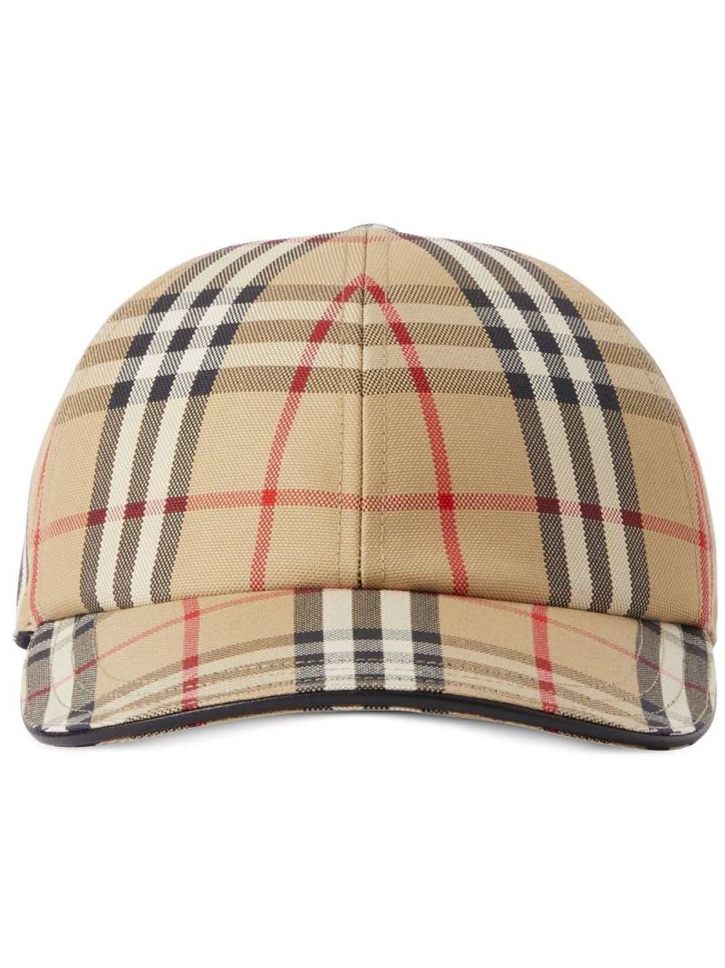 Burberry check cotton baseball cap - Neutrals von Burberry