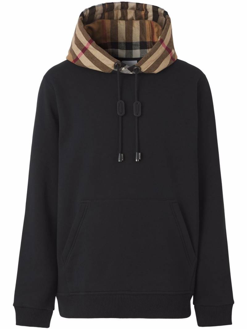 Burberry check-detail hoodie - Black von Burberry