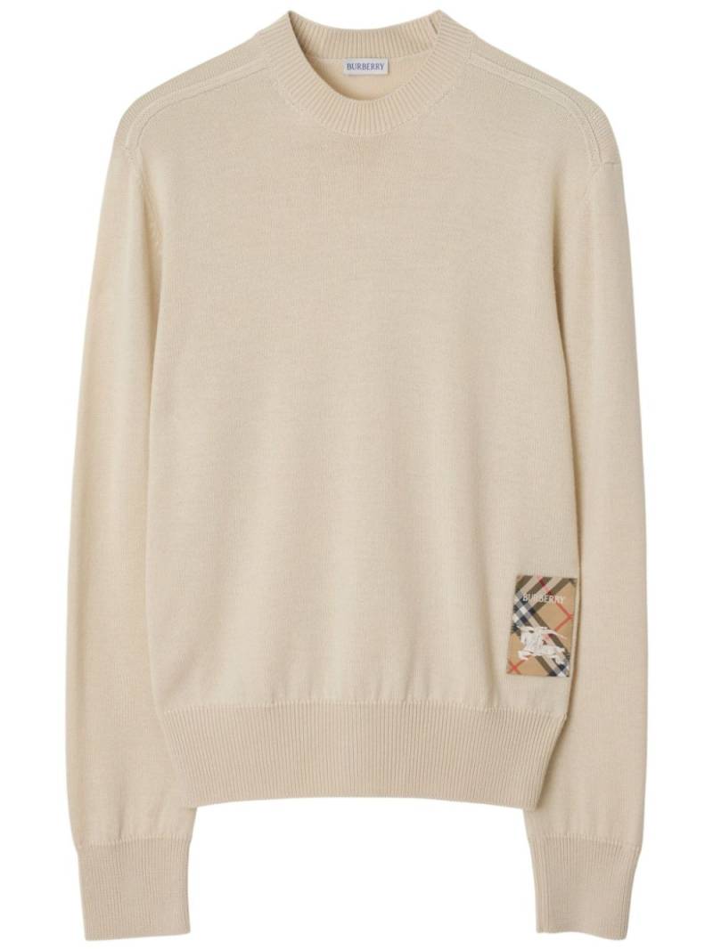 Burberry check-label wool sweater - Neutrals von Burberry