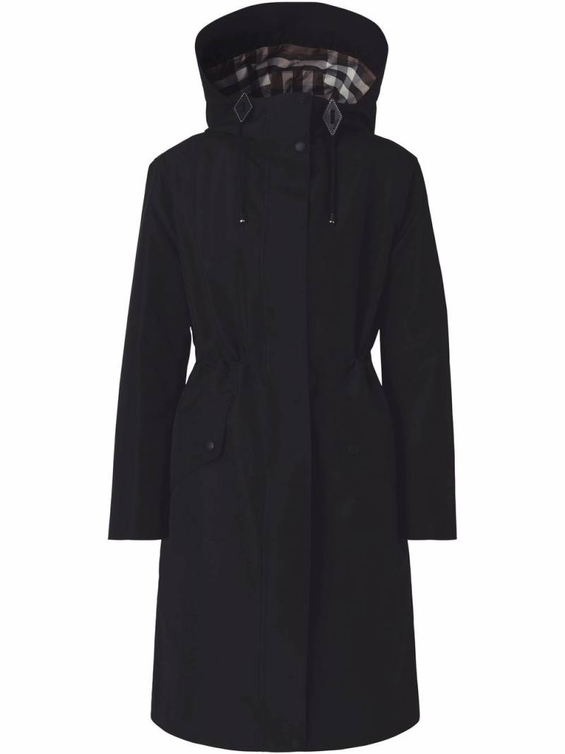 Burberry check lining hooded coat - Black von Burberry