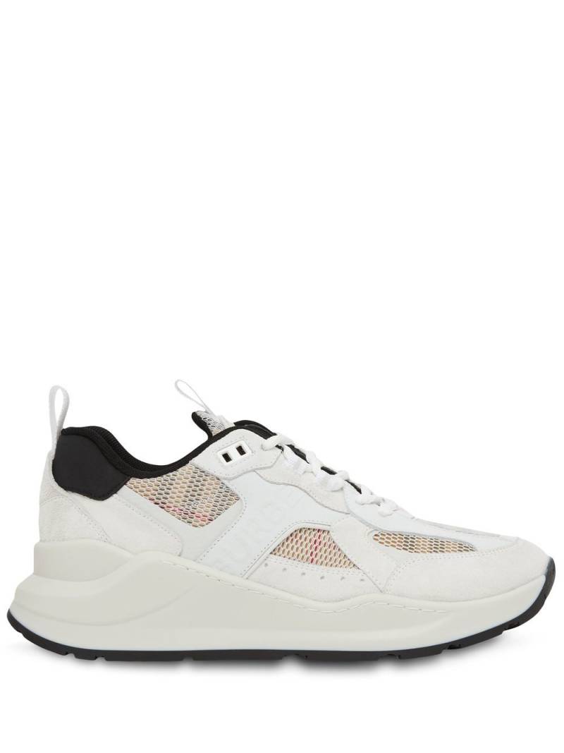 Burberry check mesh low-top sneakers - White von Burberry