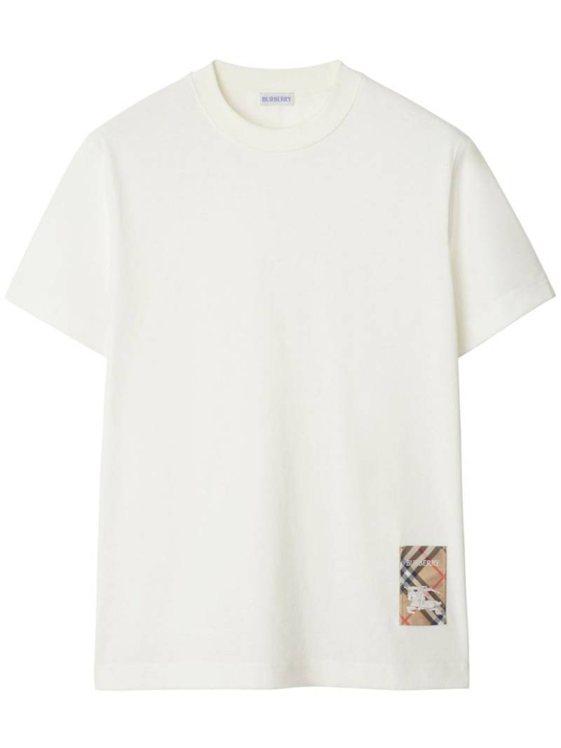 Burberry check-patch cotton T-shirt - White von Burberry