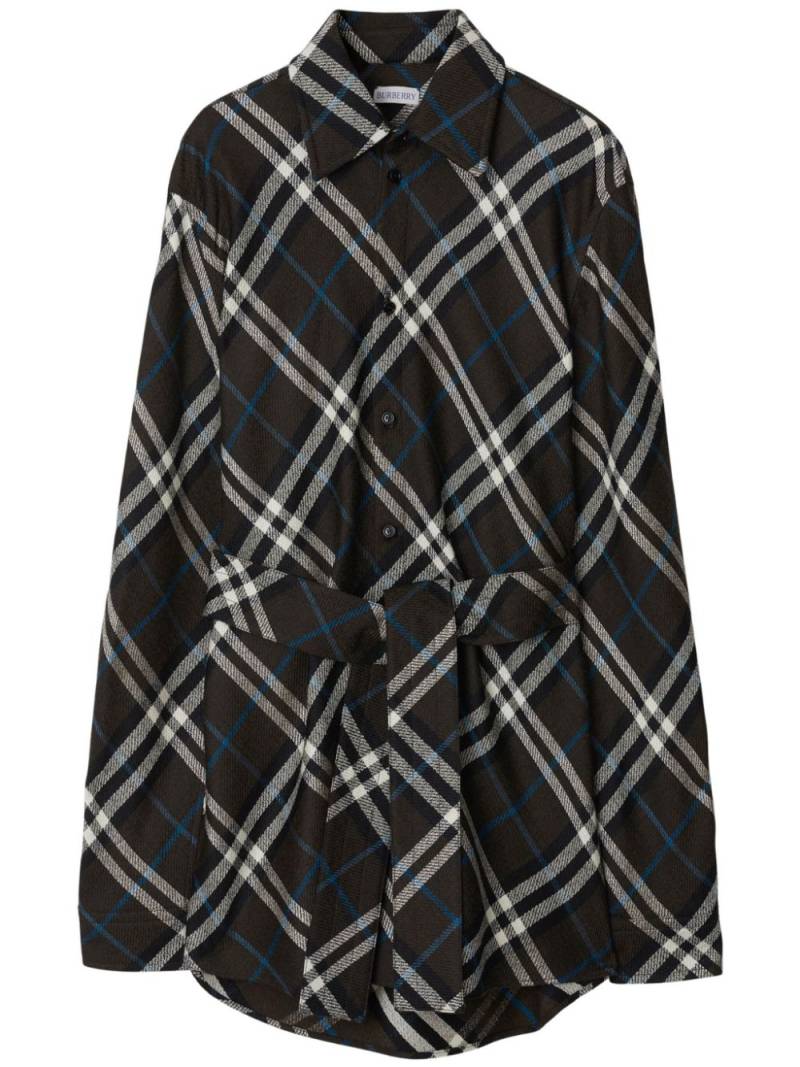 Burberry check-pattern belted shirt - Black von Burberry