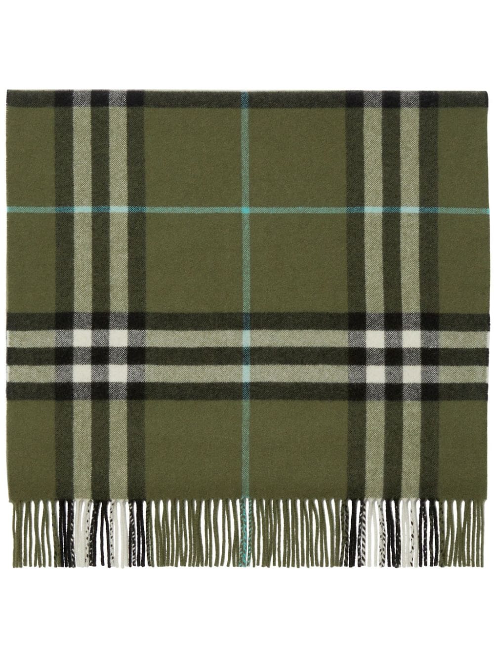 Burberry check-pattern cashmere scarf - Green von Burberry