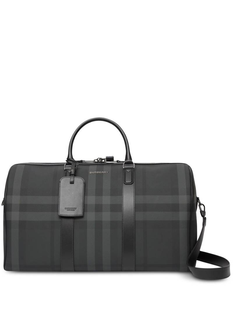 Burberry check-pattern faux-leather holdall - Grey von Burberry