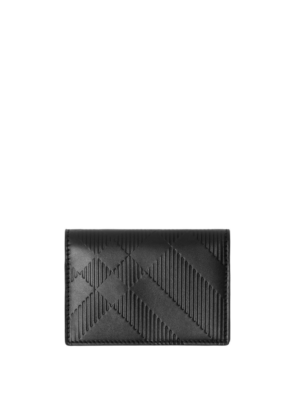 Burberry check-pattern leather cardholder - Black von Burberry