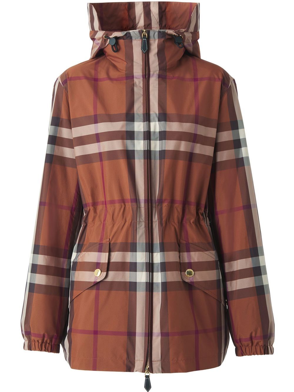 Burberry check-pattern lightweight parka jacket - Brown von Burberry