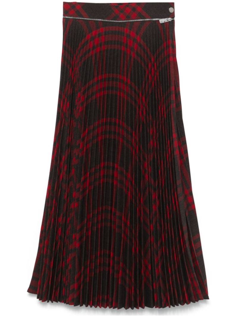 Burberry check-pattern pleated skirt - Grey von Burberry