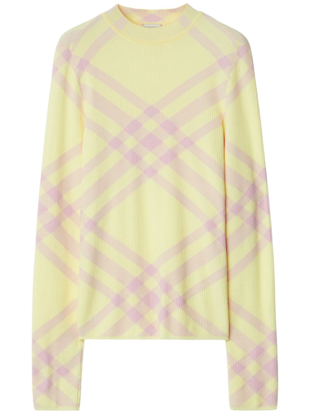 Burberry check-pattern ribbed jumper - Yellow von Burberry