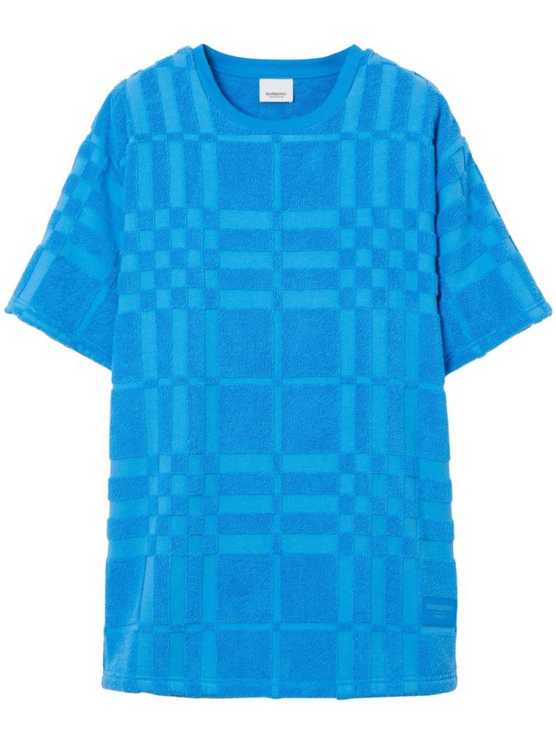 Burberry check-pattern round-neck T-shirt - Blue von Burberry