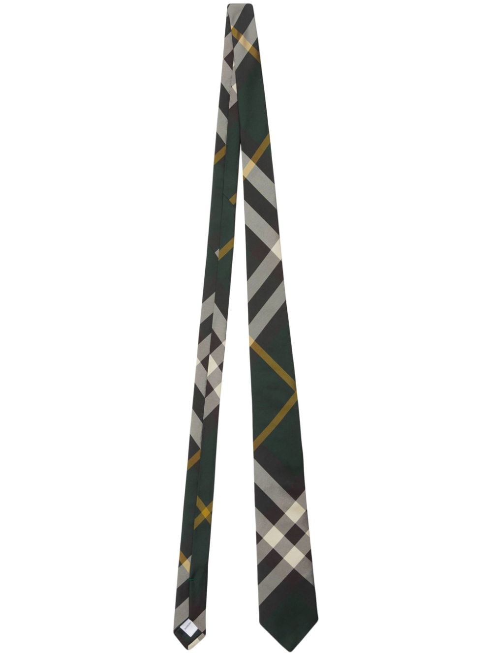 Burberry check-pattern silk tie - Green von Burberry