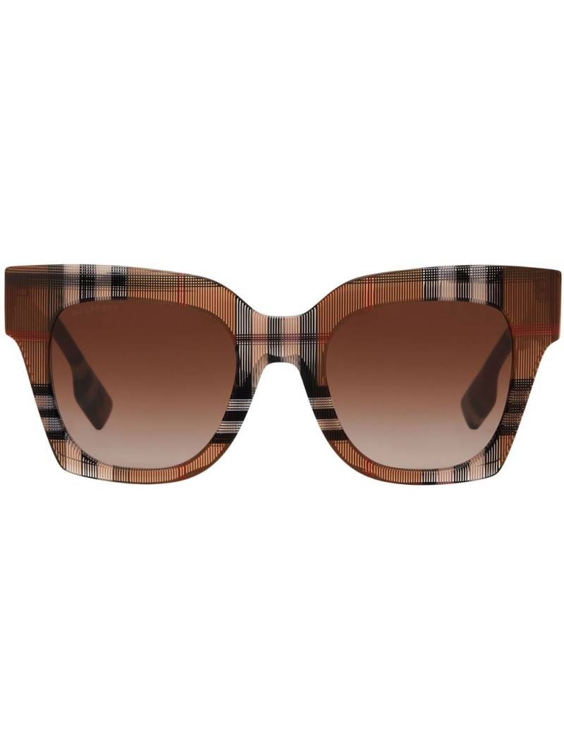 Burberry check pattern square-frame sunglasses - Brown von Burberry