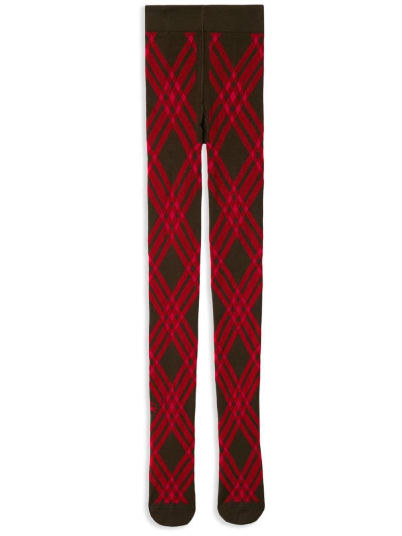 Burberry check-pattern tights - Red von Burberry