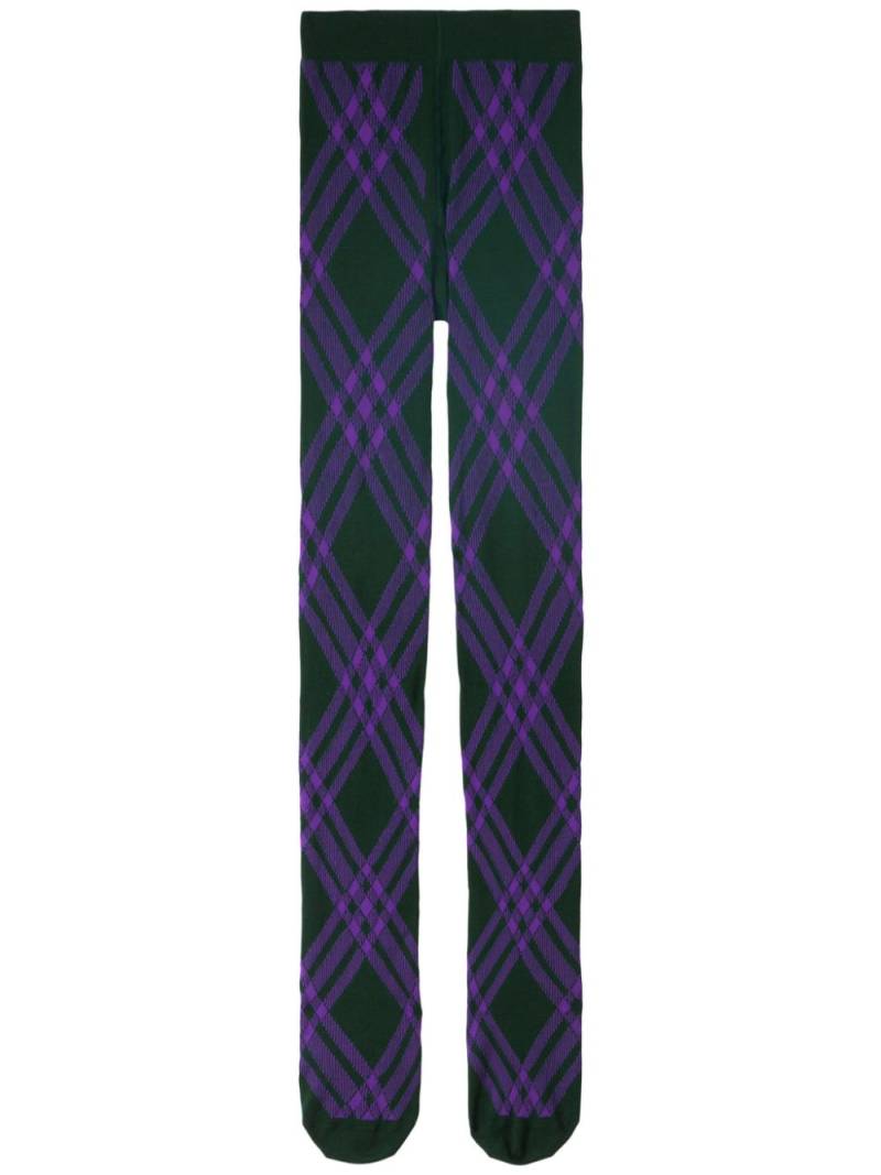 Burberry check-pattern wool blend tights - Green von Burberry