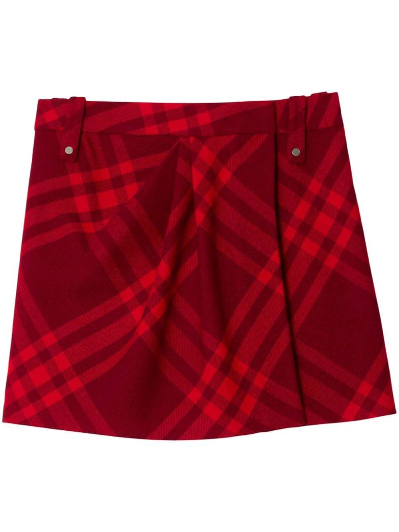 Burberry check-pattern wool miniskirt - Red von Burberry