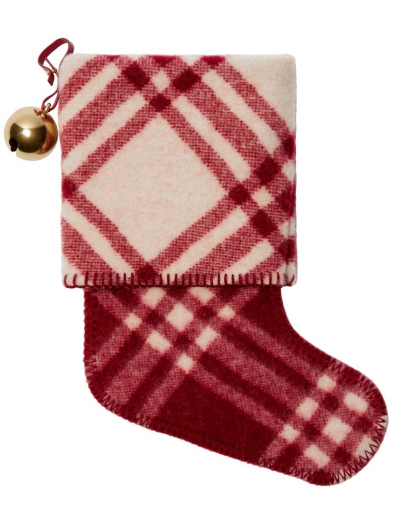 Burberry check-pattern wool stocking - Red von Burberry