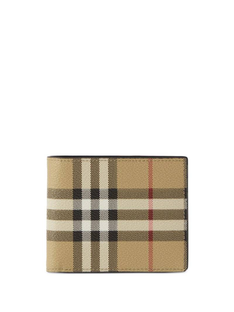 Burberry check-print bi-fold leather wallet - Brown von Burberry