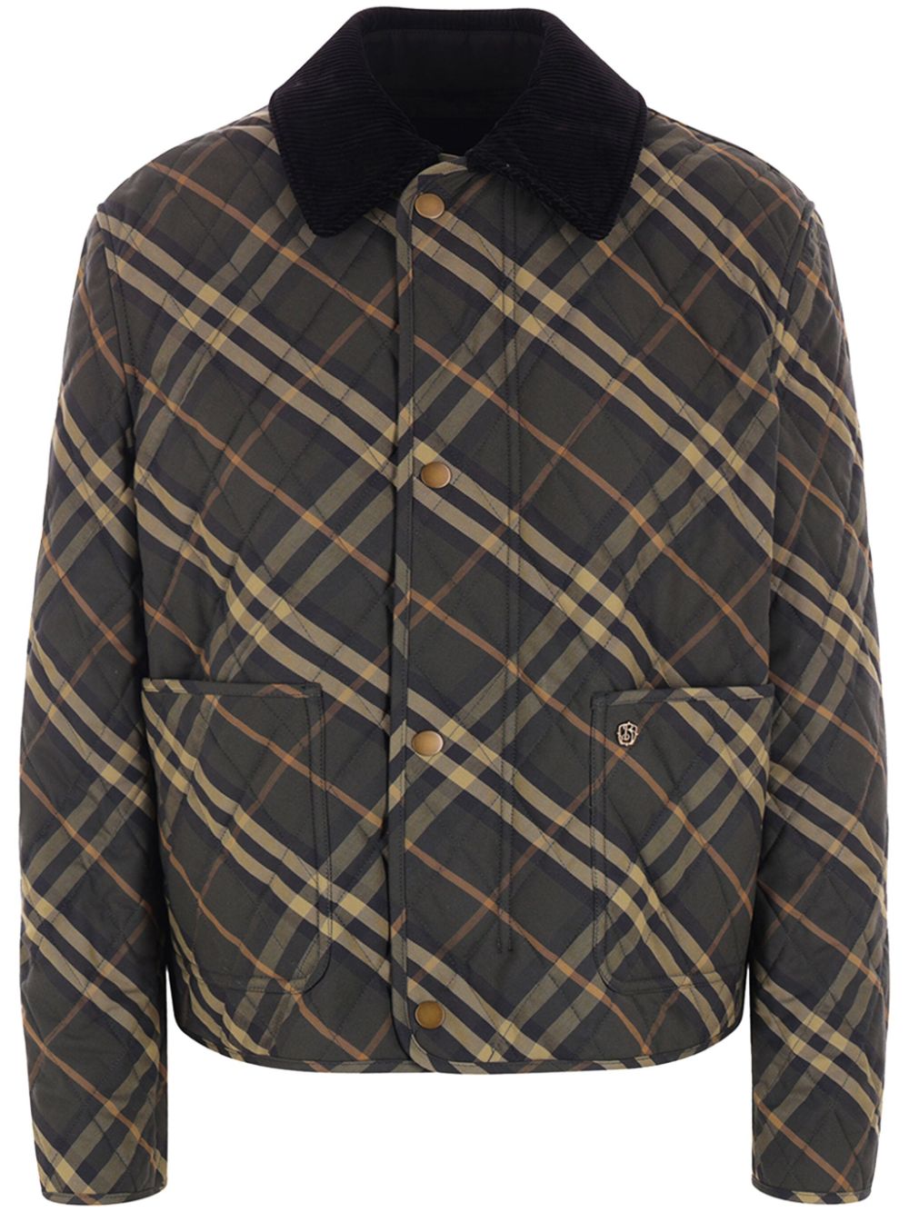 Burberry check-print cotton jacket - Green von Burberry