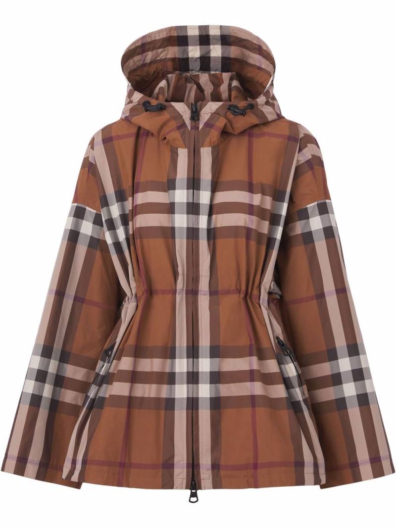 Burberry checked hooded jacket - Brown von Burberry