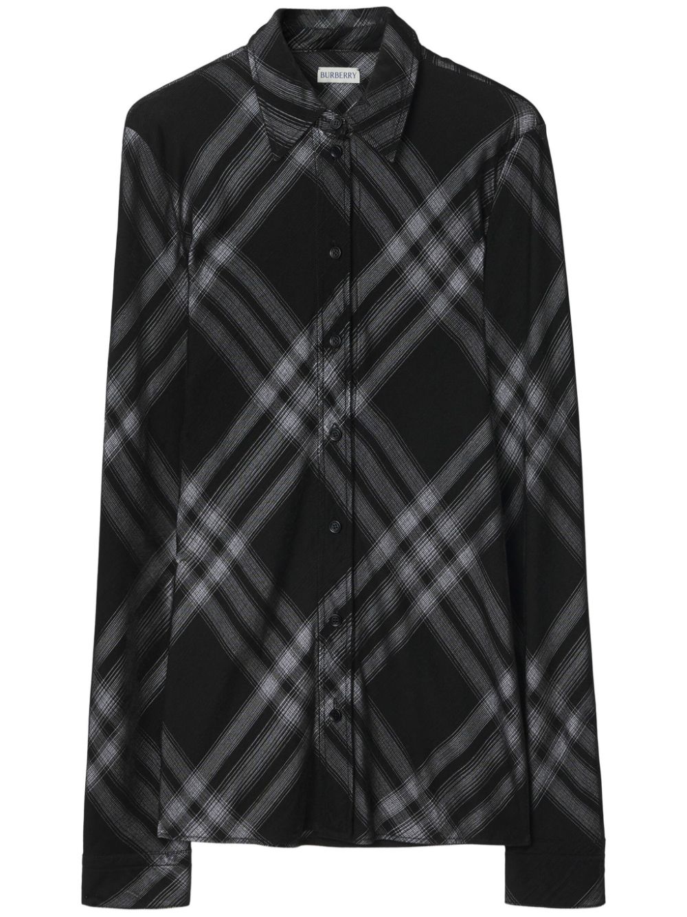 Burberry check-print long-sleeve shirt - Black von Burberry