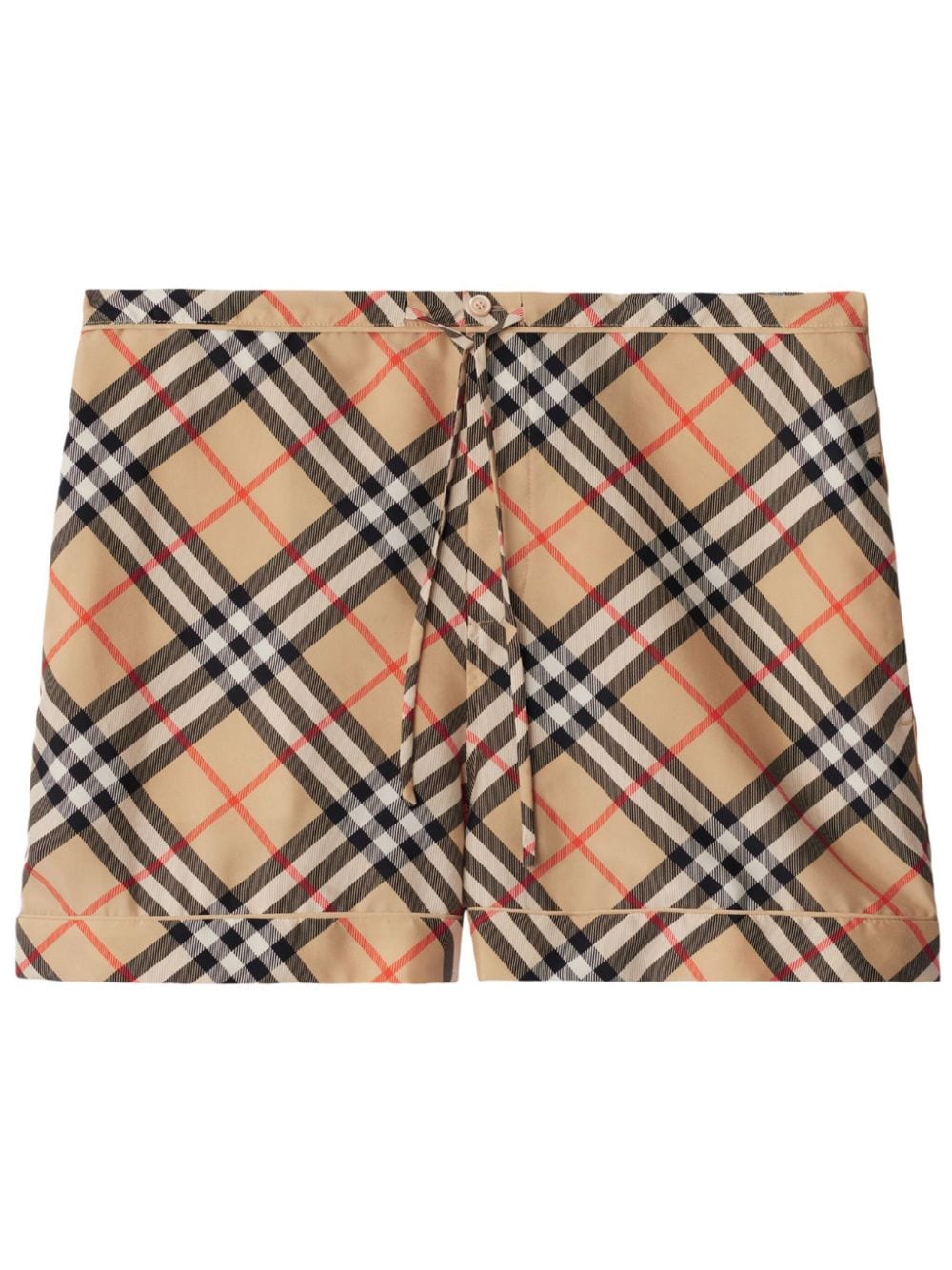 Burberry check-print silk shorts - Neutrals von Burberry