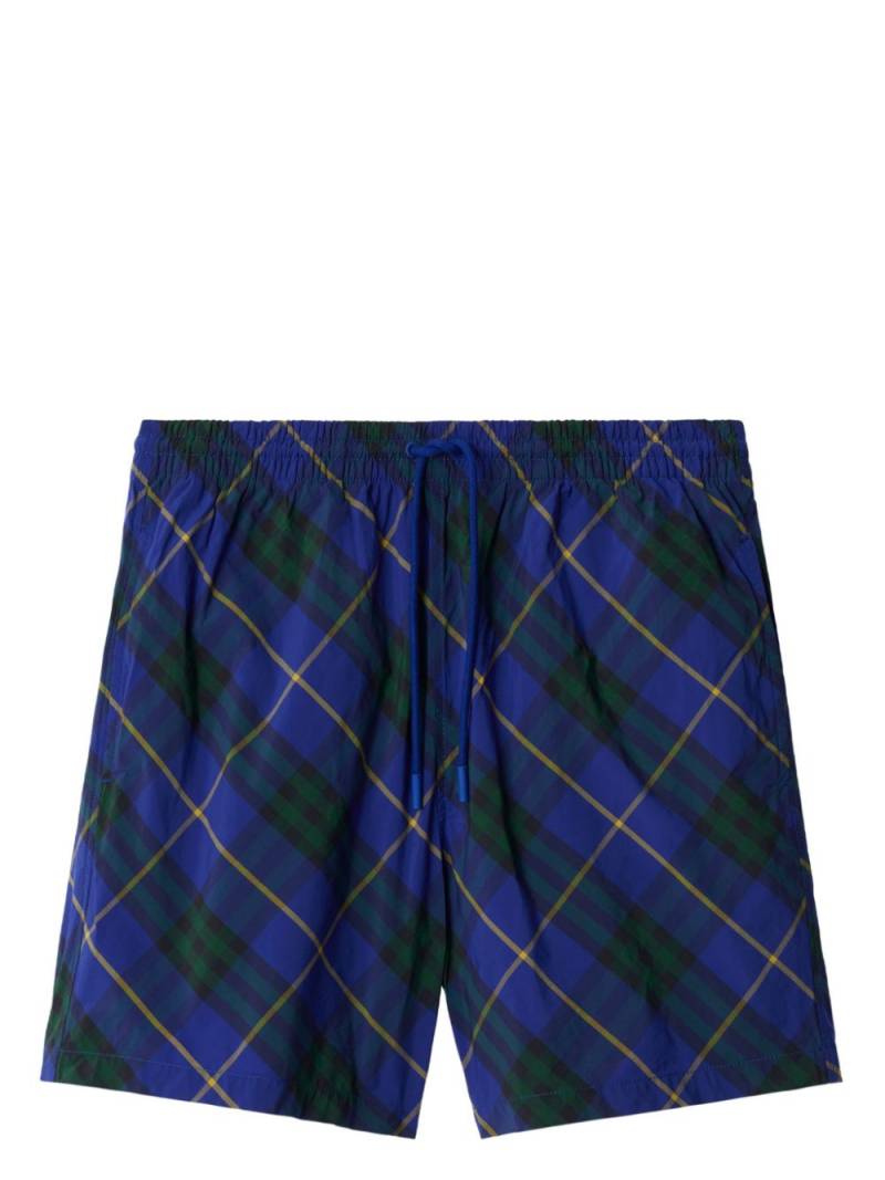 Burberry check-print swim shorts - Blue von Burberry