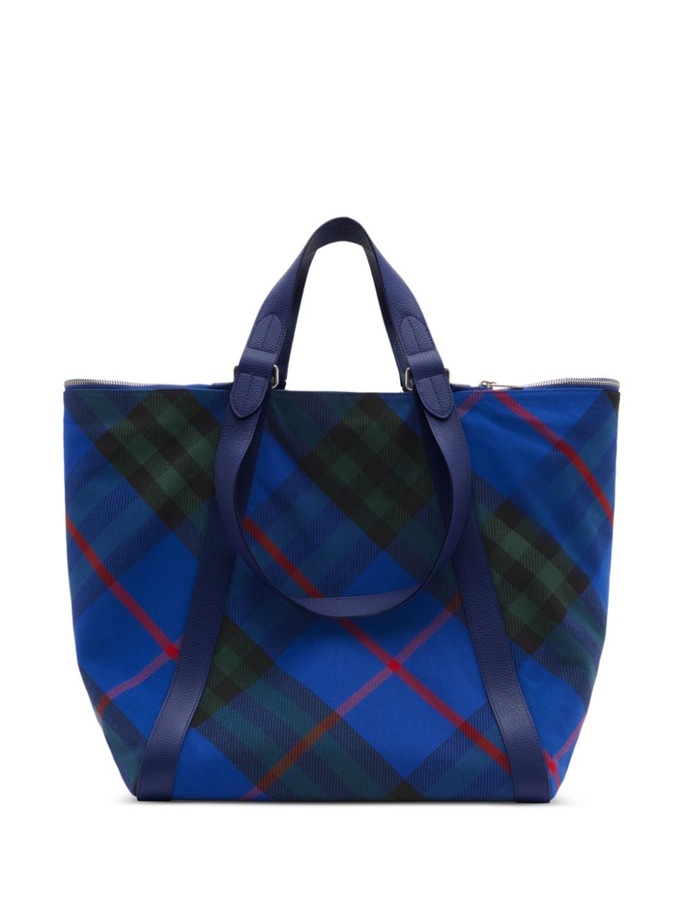 Burberry check print tote bag - Blue von Burberry