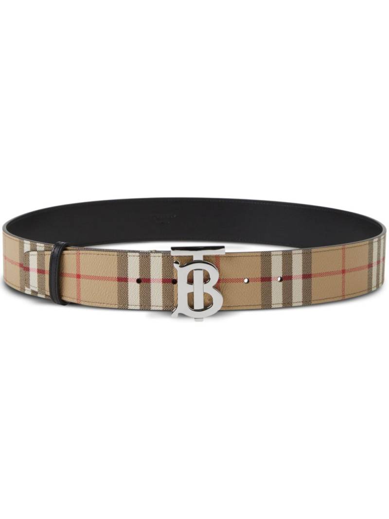 Burberry check reversible belt - Neutrals von Burberry