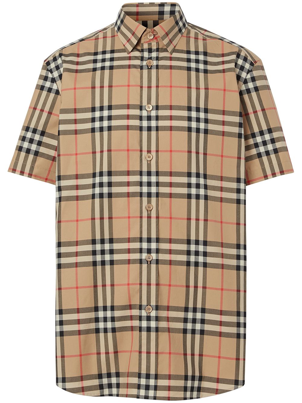 Burberry check short-sleeve shirt - Neutrals von Burberry