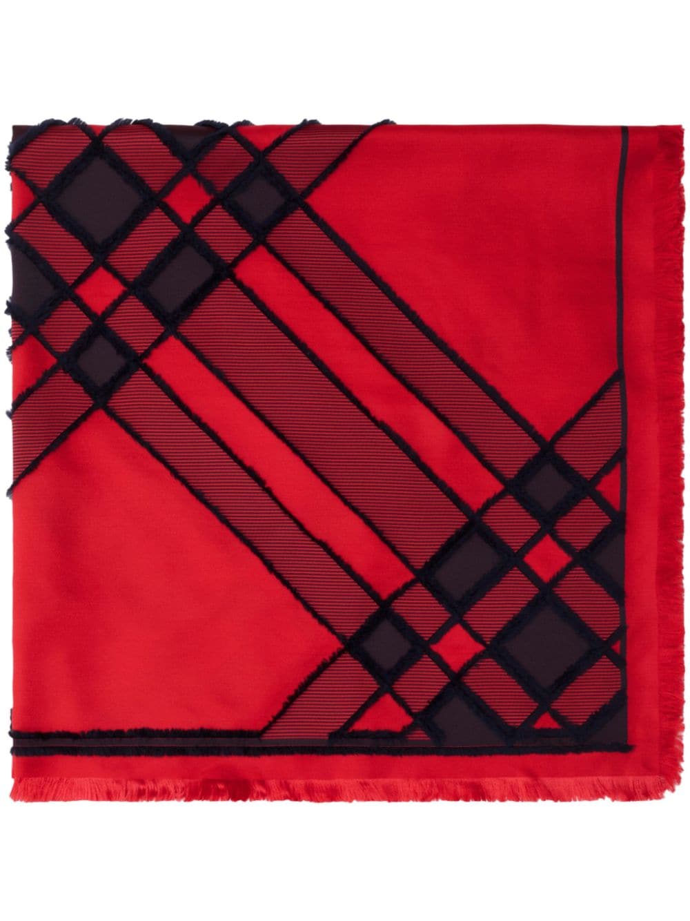 Burberry check silk blend scarf - Red von Burberry