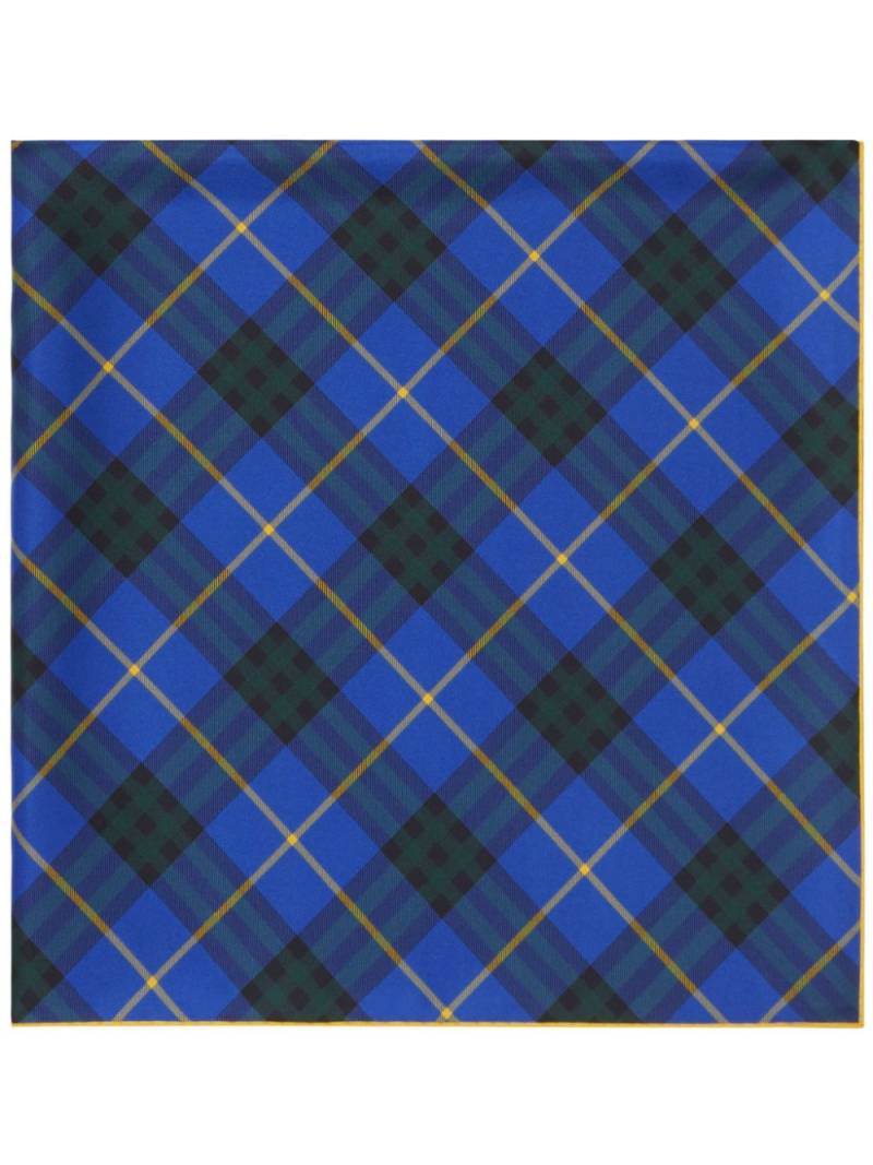 Burberry check silk scarf - Blue von Burberry