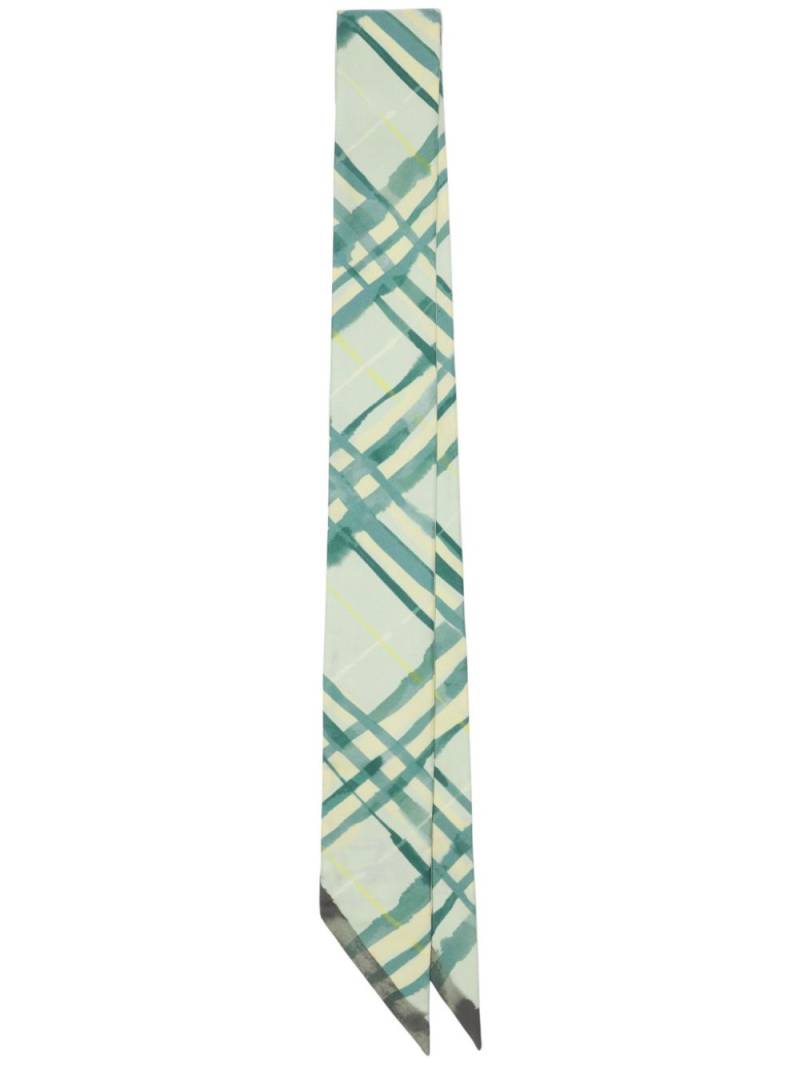 Burberry check silk scarf - Green von Burberry