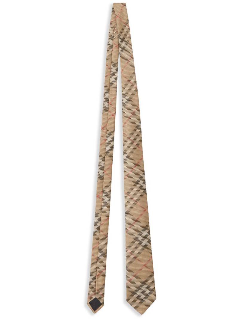 Burberry check silk tie - Neutrals von Burberry