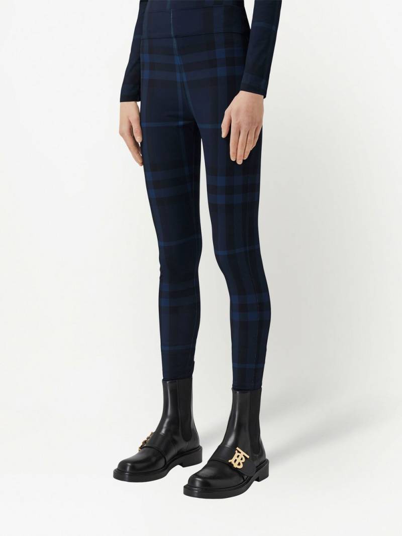 Burberry check stretch leggings - Blue von Burberry