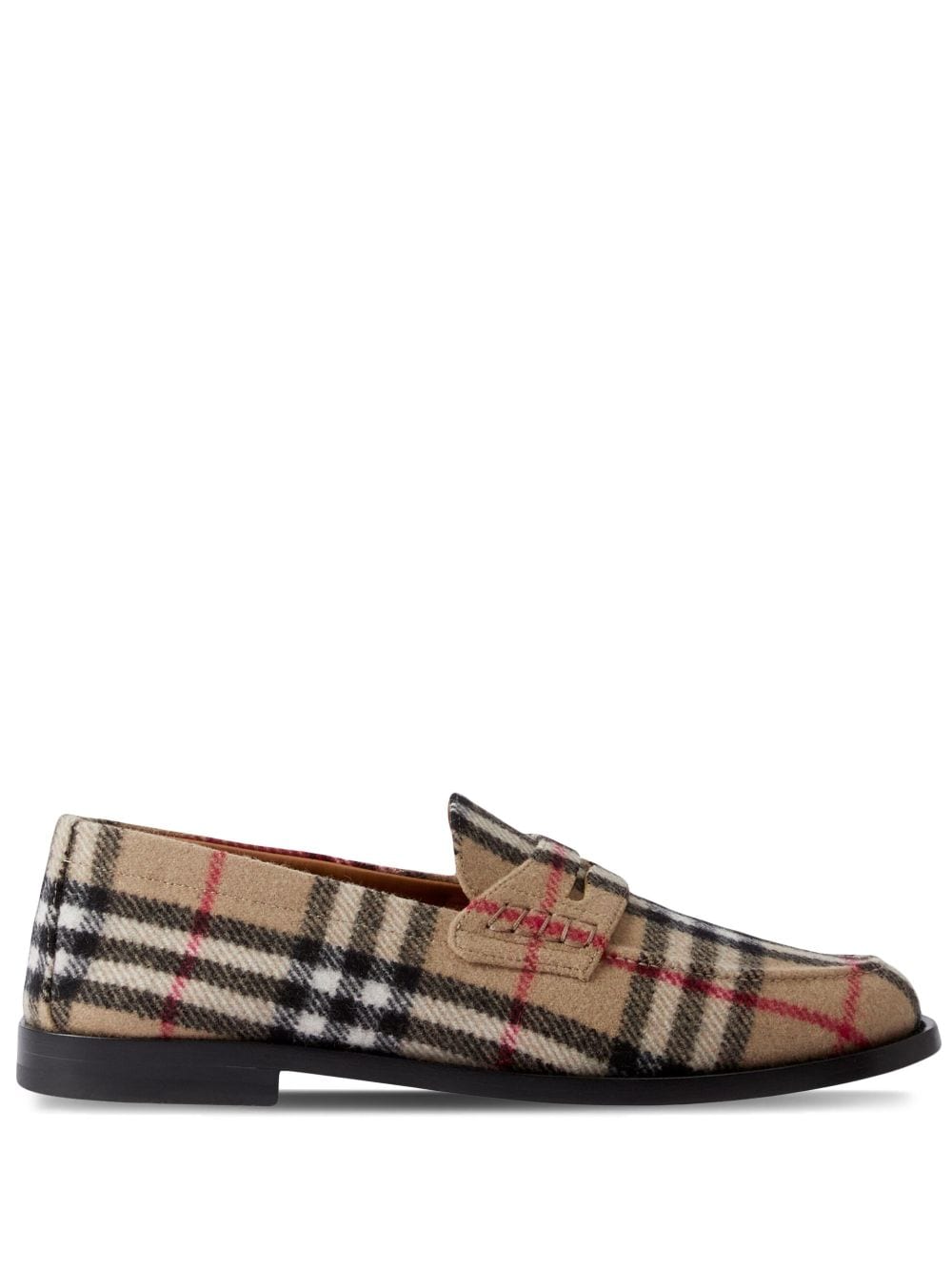 Burberry check wool loafers - Black von Burberry